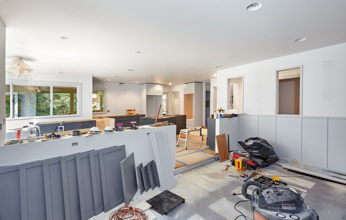 Kitchen renovation during remodel