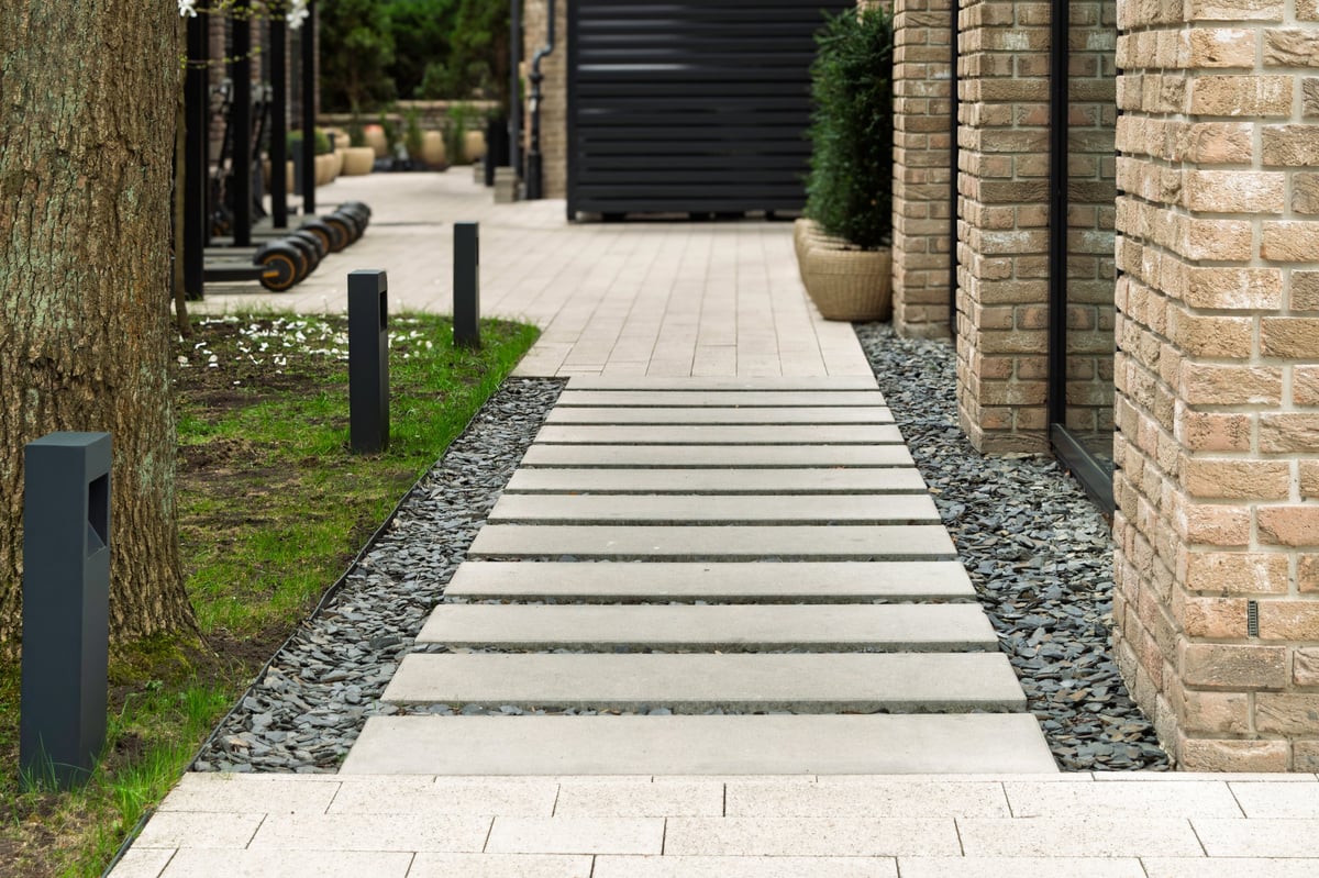 Cement slab walkway installation