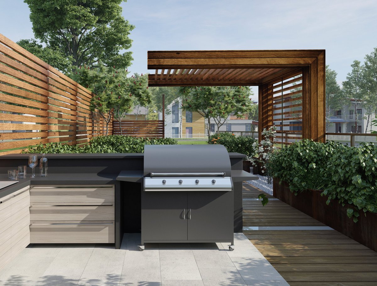Outdoor kitchen and BBQ patio