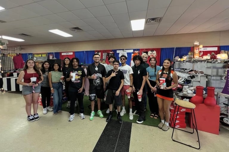Group of individuals standing together during an organized event